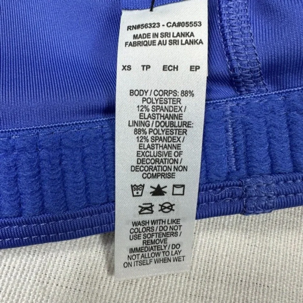 Nike Swoosh Futura Sports Bra XS Blue Joy Dry Fit Racerback Non-Padded 899370413